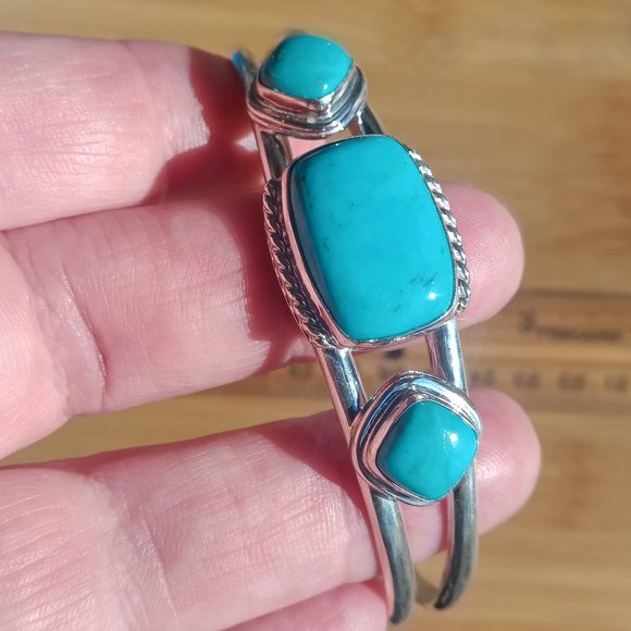 Jay King Jewelry - Jay King DTR mine finds 3 turquoise stone cuff bracelet 925 Sterling